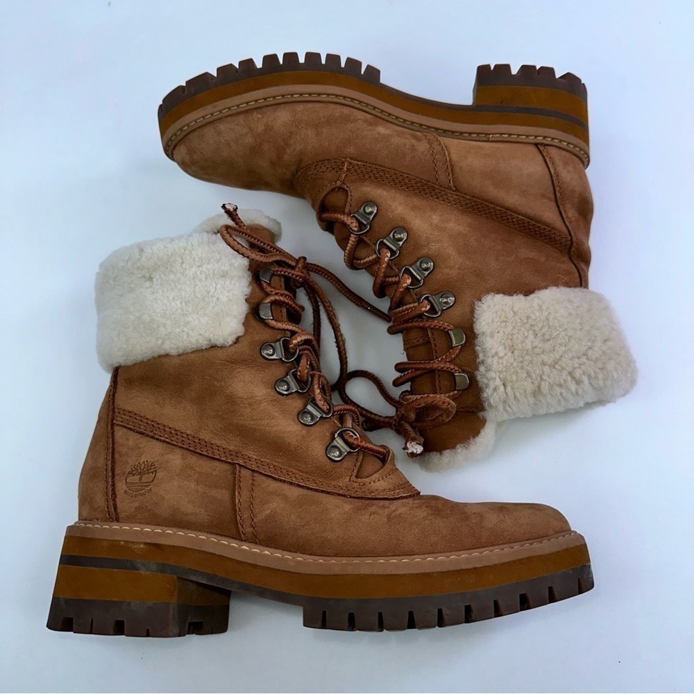 Timberland Women's Courmayeur Valley 6 A299J Brown Lace Up Combat Boots - Sz 5.5 - Picture 2 of 8